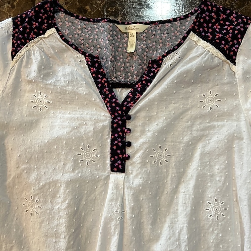 XL Matilda Jane very cute light weight white top   A433 - Picture 2 of 6